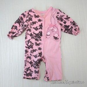 VITAMINS 3 MONTH ROMPER PINK BALLET SLIPPER